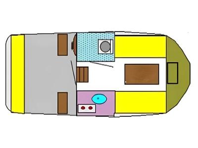 Floor plan of Roosje, a Gulet Doerak 780 motorboat at Woudsend, Netherlands