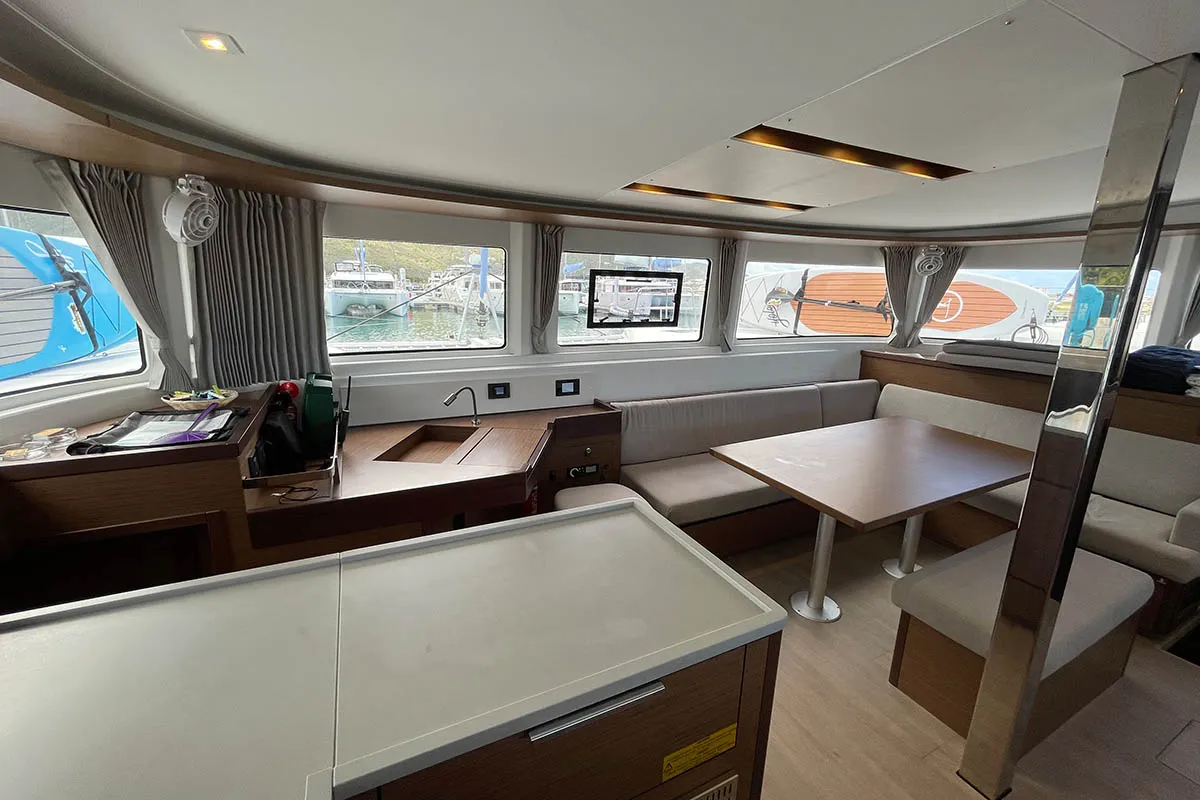 Salon of PRINCESS JULIJA, a Lagoon 46 catamaran at Seychelles, Eden Island Marina, Seychelles