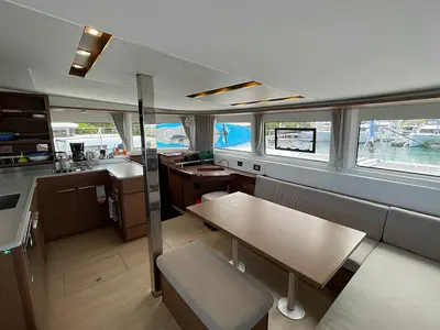 Salon of PRINCESS JULIJA, a Lagoon 46 catamaran at Seychelles, Eden Island Marina, Seychelles