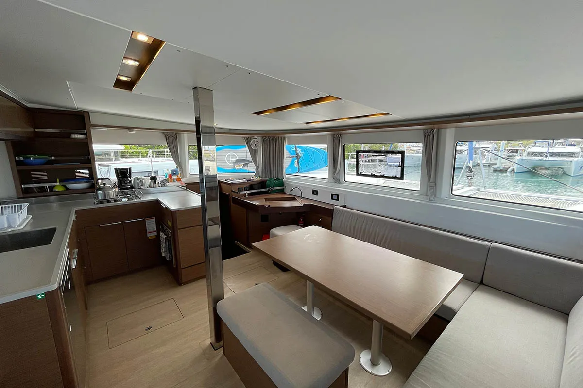 Salon of PRINCESS JULIJA, a Lagoon 46 catamaran at Seychelles, Eden Island Marina, Seychelles