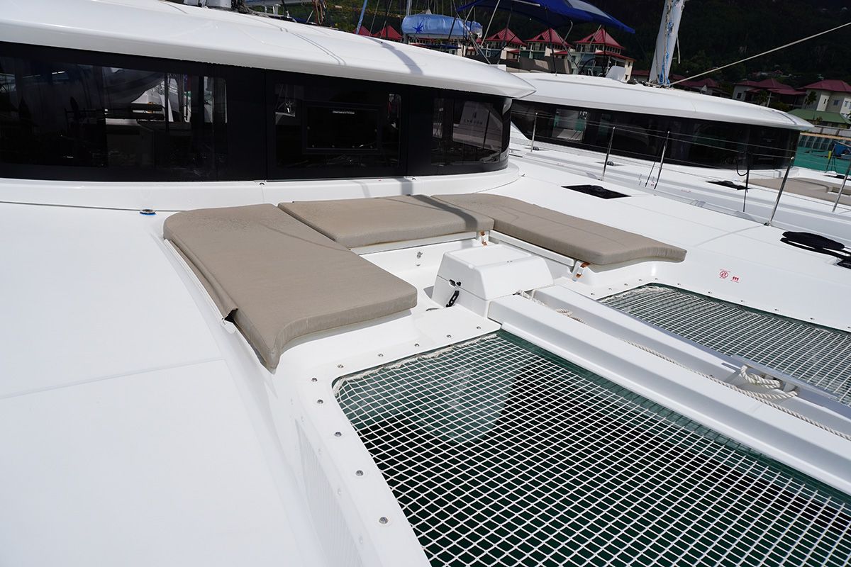 Deck of PRINCESS JULIJA, a Lagoon 46 catamaran at Seychelles, Eden Island Marina, Seychelles