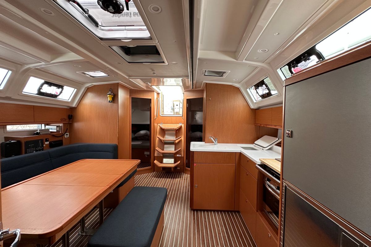Salon of Meliti, a Bavaria Cruiser 46 Style sailboat at Athens, Greece