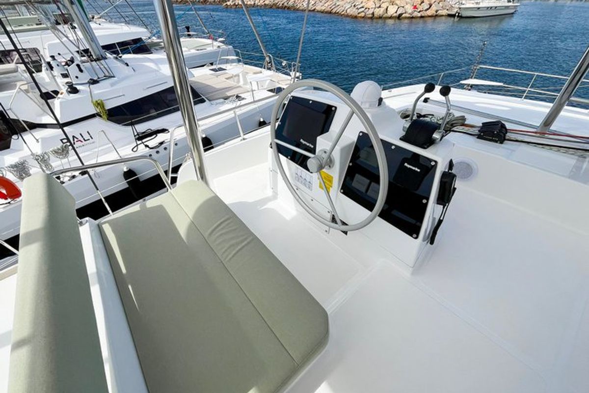 Cockpit of Queen Mary, a Bali 4.6 - 4 cab. OW catamaran at Hyères, France
