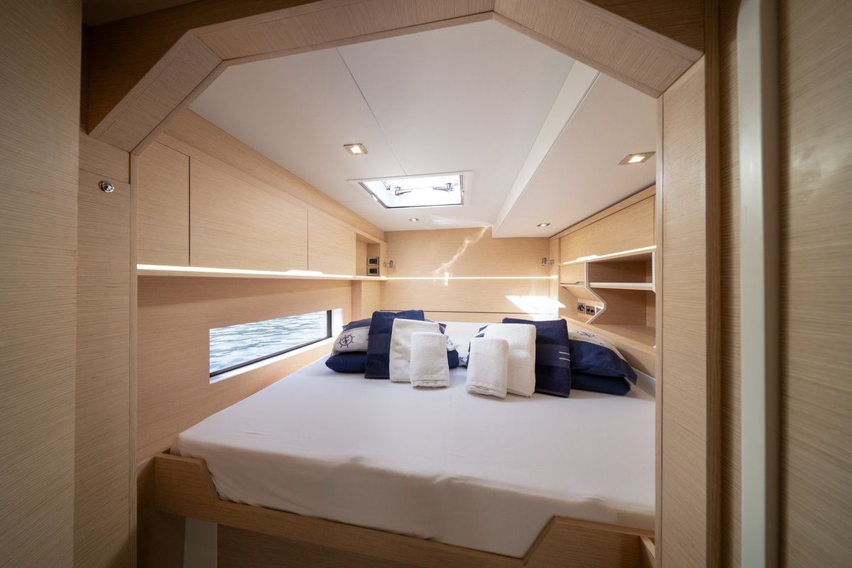 Cabin on Alba, a Cervetti 44 catamaran at Primošten, Croatia