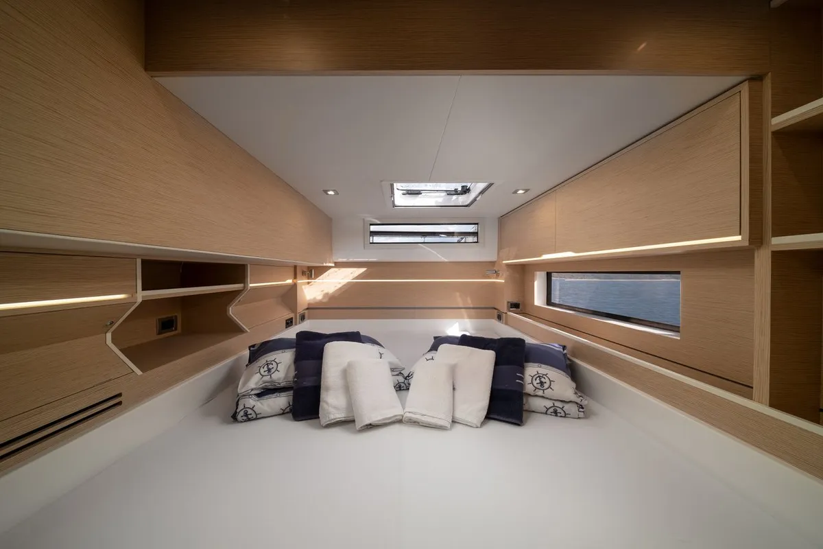 Cabin on Alba, a Cervetti 44 catamaran at Primošten, Croatia