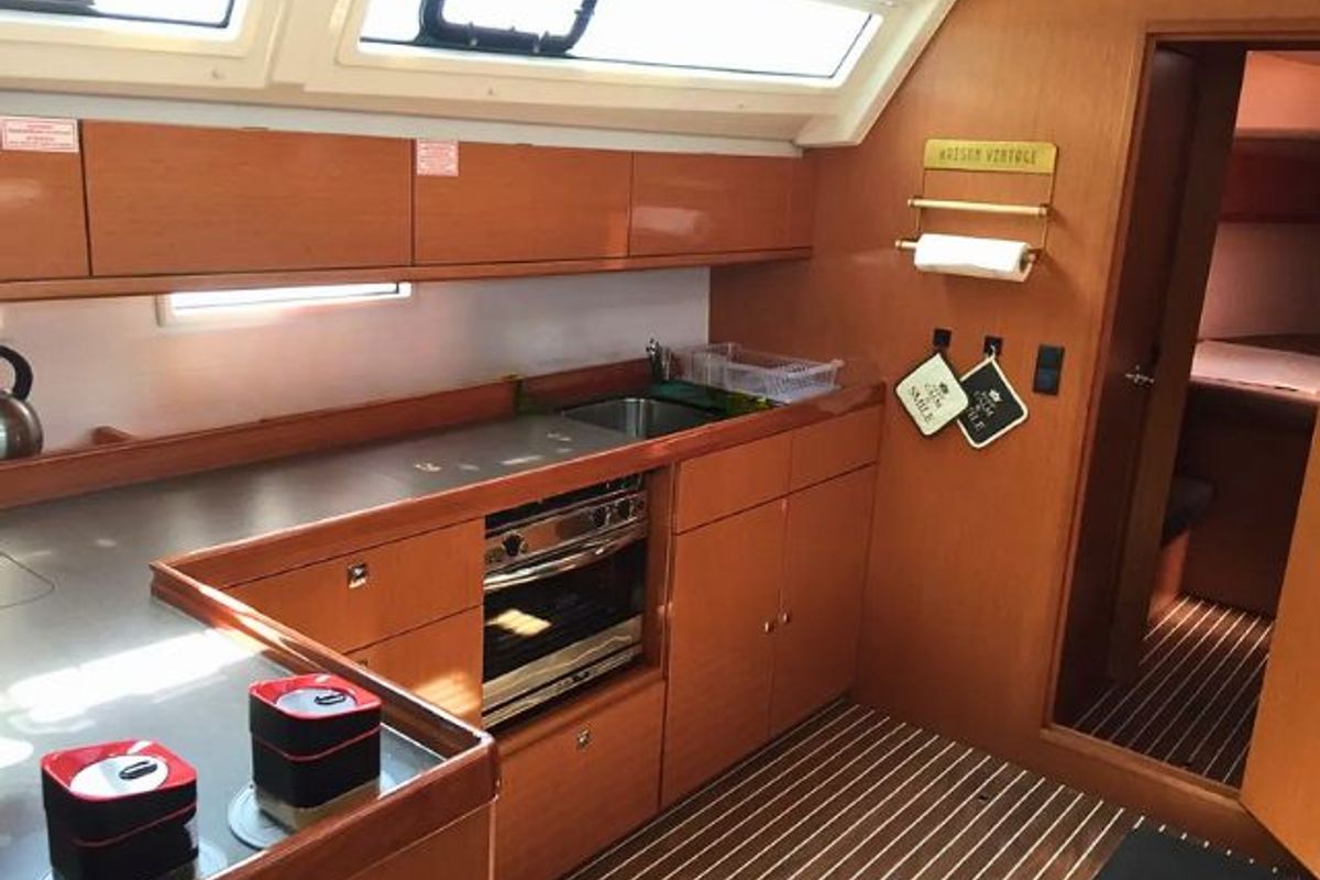 Galley of Renee, a Bavaria Cruiser 46 sailboat at Skiathos, Greece