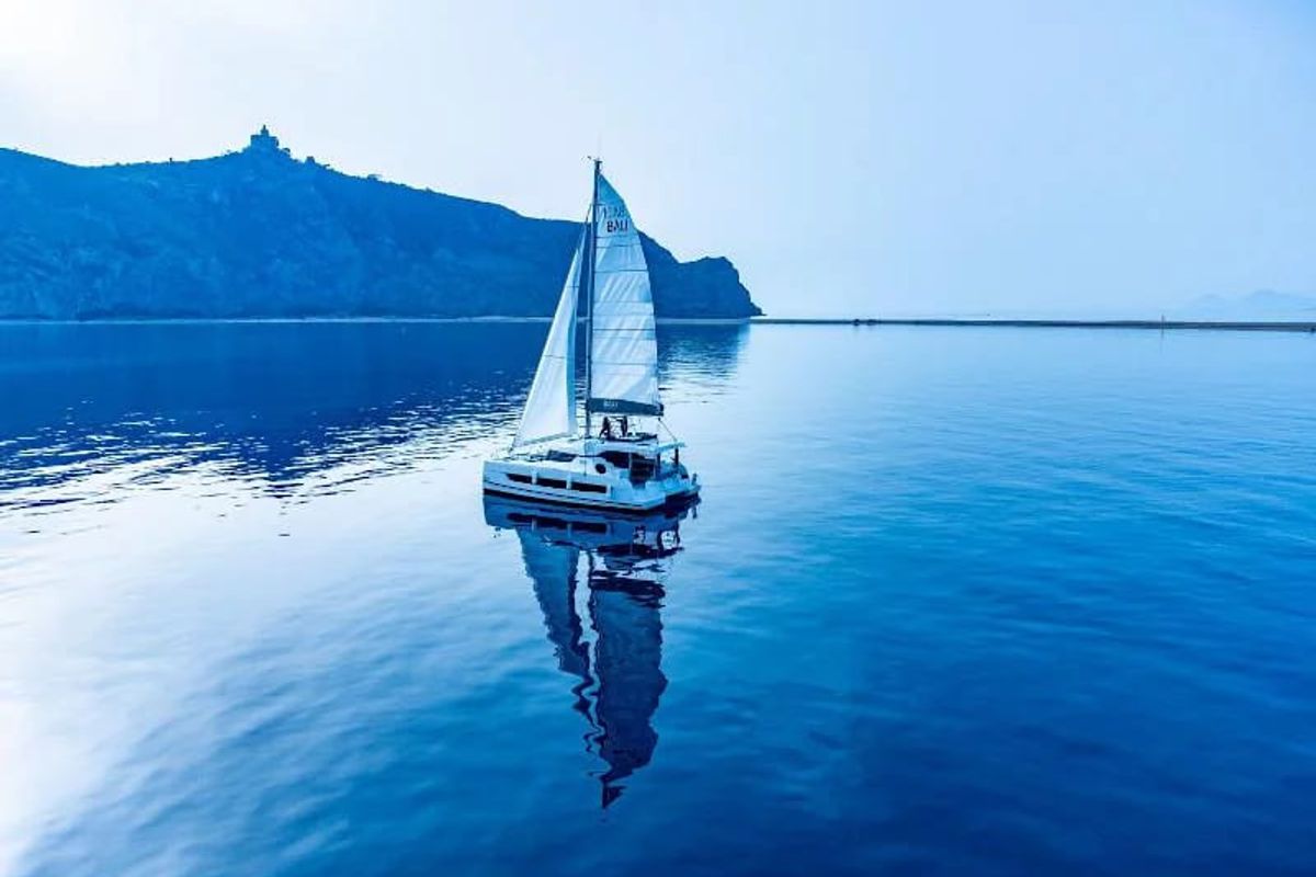 Exterior view of Vichi, a Bali Catspace catamaran at Palermo, Italy