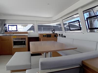Salon of La Vita e Bella, a Excess 14 catamaran at Municipal Unit of Rhodes, Greece
