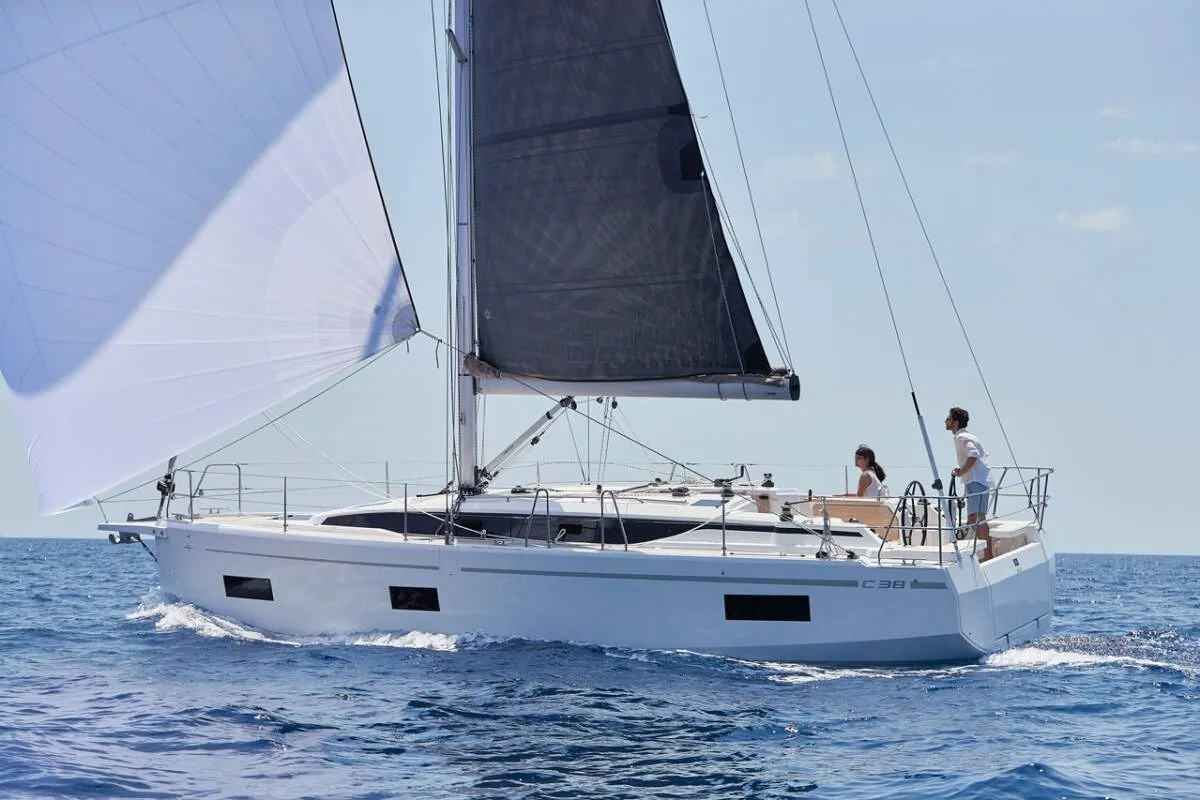 Exterior view of VELIKA LUKA, a Bavaria C38 sailboat at Split, Croatia