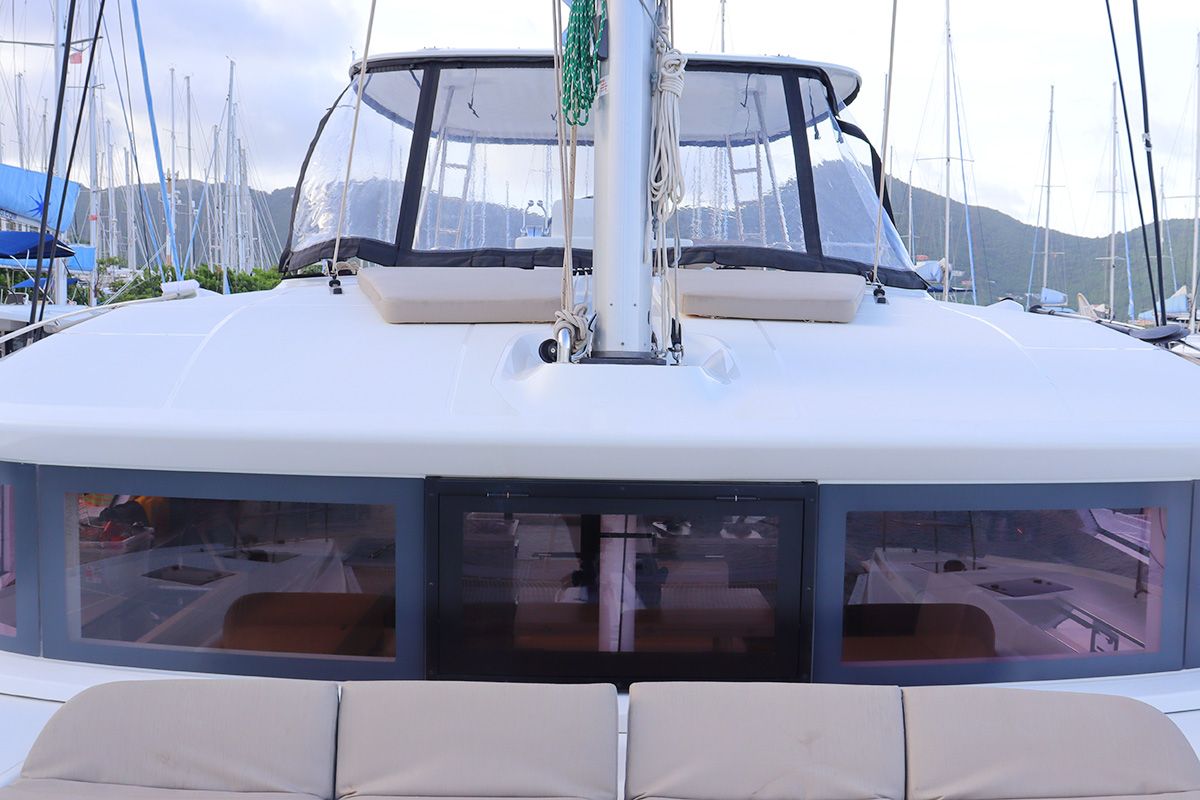 Deck of No Surrender, a Lagoon 51 catamaran at Central Abaco, Bahamas