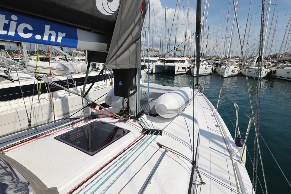 Deck of July, a Beneteau First 36 sailboat at Grad Biograd na Moru, Croatia