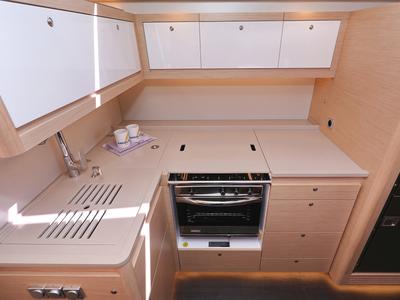 Galley of Dance, a Dufour 470 sailboat at Punat, Croatia
