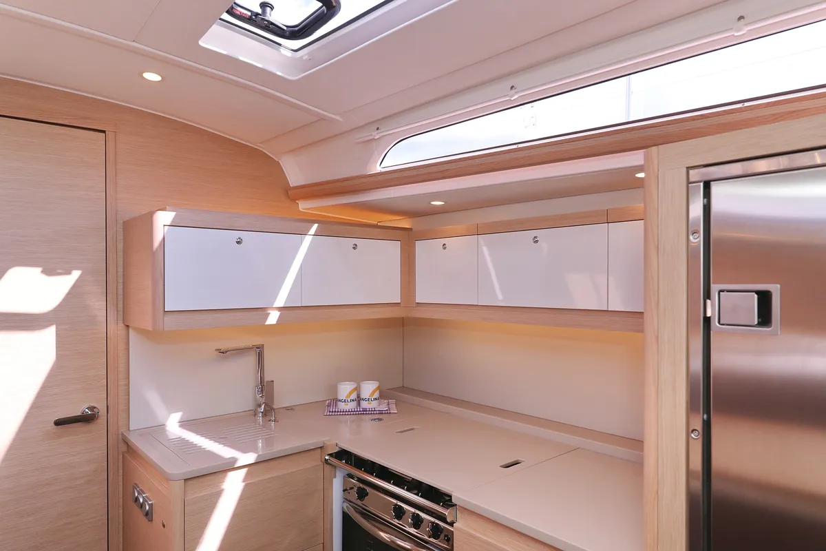Galley of Dance, a Dufour 470 sailboat at Punat, Croatia