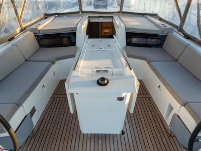Cockpit of giugioma, a Beneteau Oceanis 46.1 sailboat at Palermo, Italy