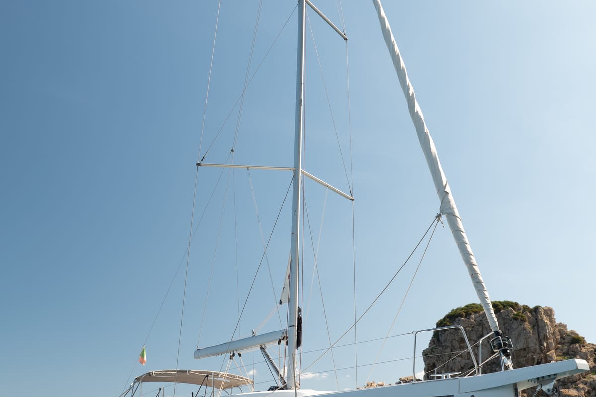 Exterior view of giugioma, a Beneteau Oceanis 46.1 sailboat at Palermo, Italy