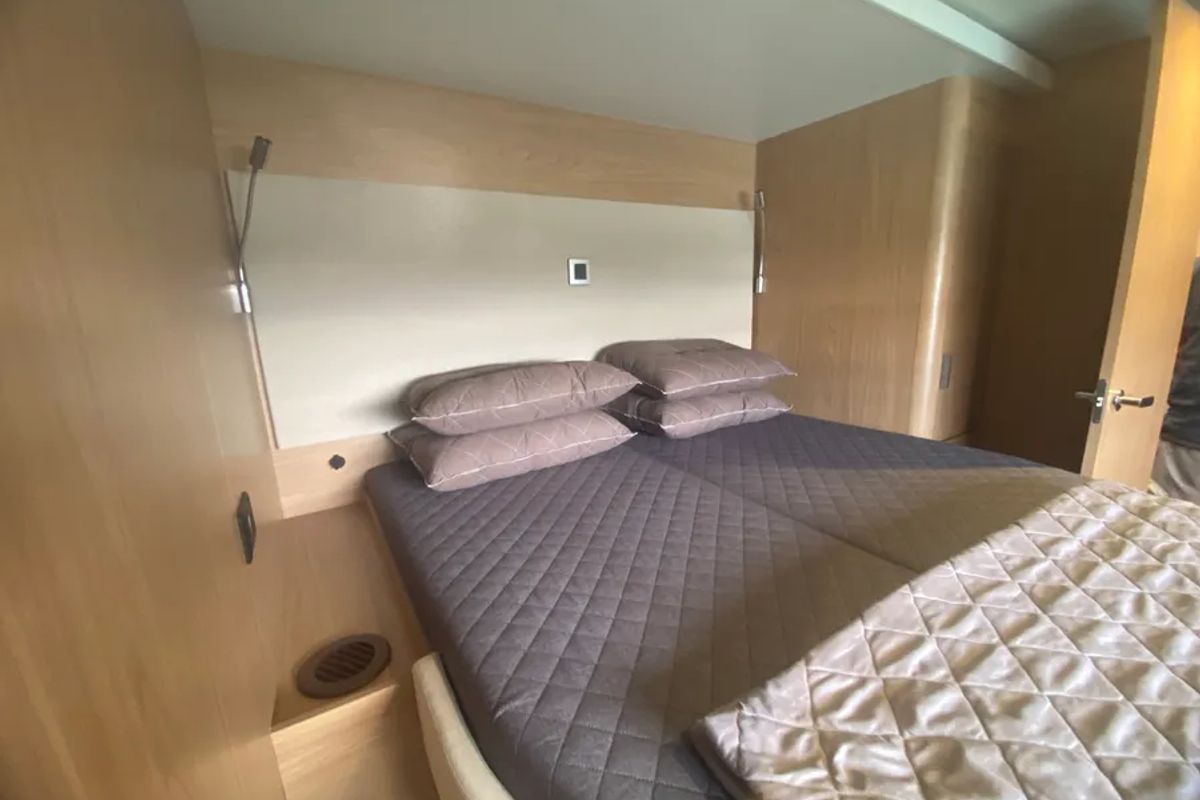 Cabin on KOS 58.CAT, a Bali 5.8 catamaran at Athens, Greece