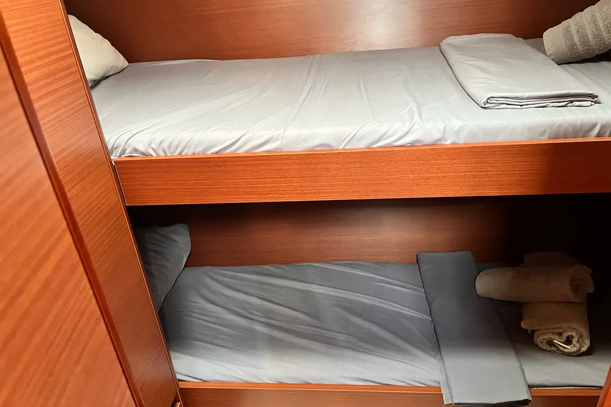 Cabin on Charles, a Hanse Yachts Hanse 508 sailboat at Lavreotiki Municipal Unit, Greece