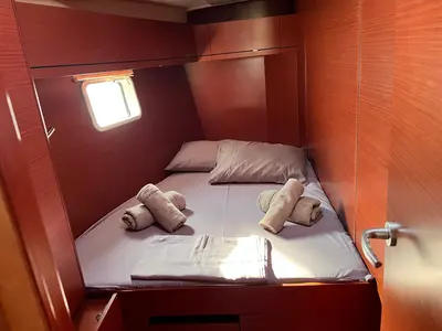 Cabin on Charles, a Hanse Yachts Hanse 508 sailboat at Lavreotiki Municipal Unit, Greece