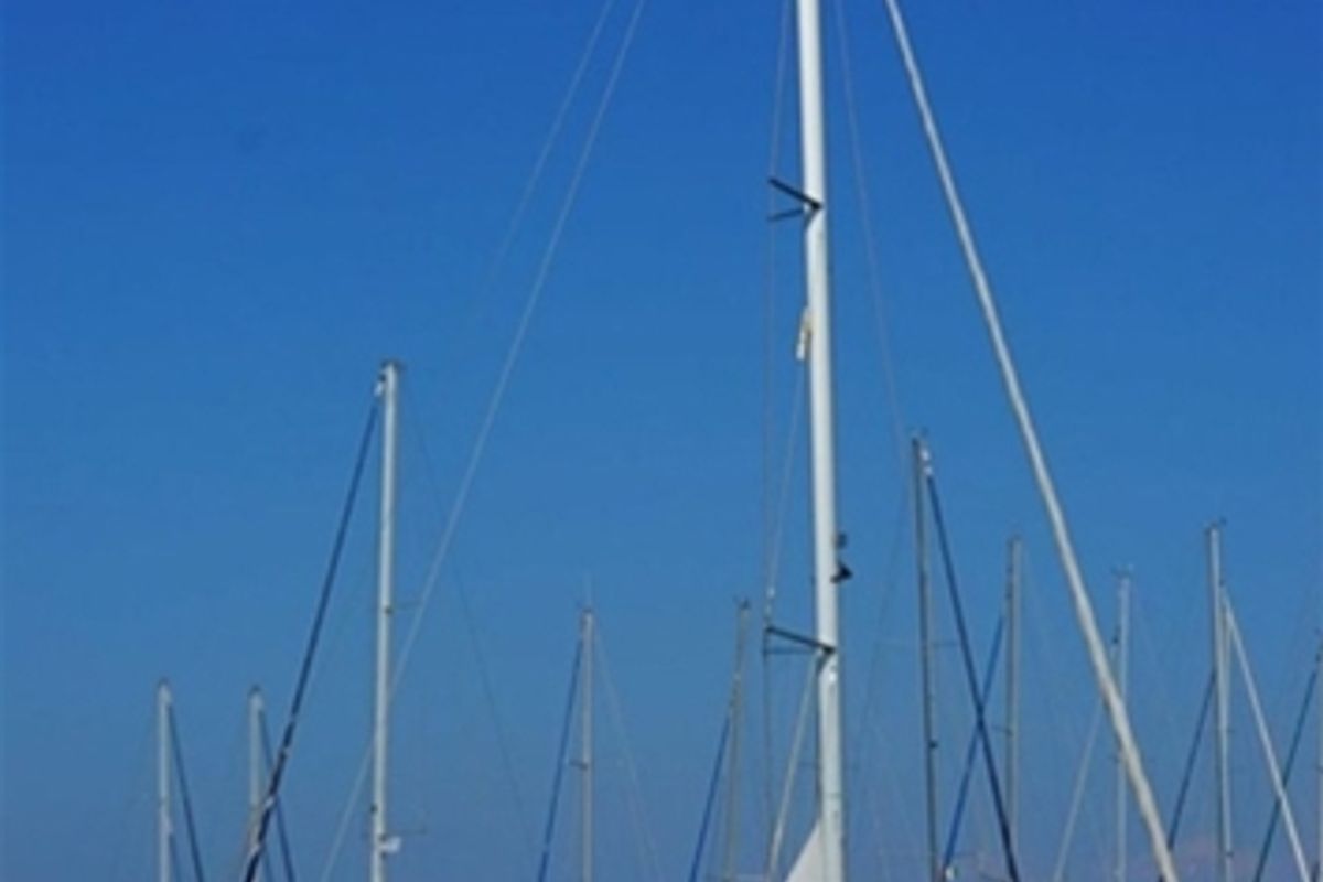 Thalia, a Elan 394 Impression sailboat at Kontokali, Greece