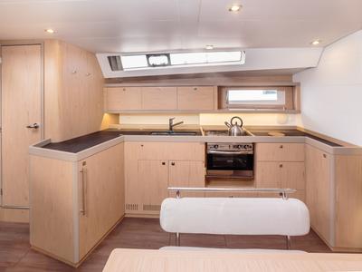 Galley of Mizzica, a Beneteau Oceanis 45 sailboat at Capo d'Orlando, Italy