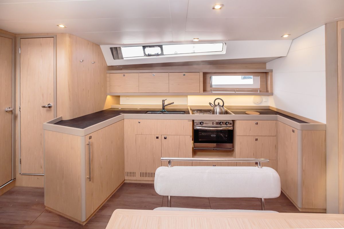 Galley of Mizzica, a Beneteau Oceanis 45 sailboat at Capo d'Orlando, Italy