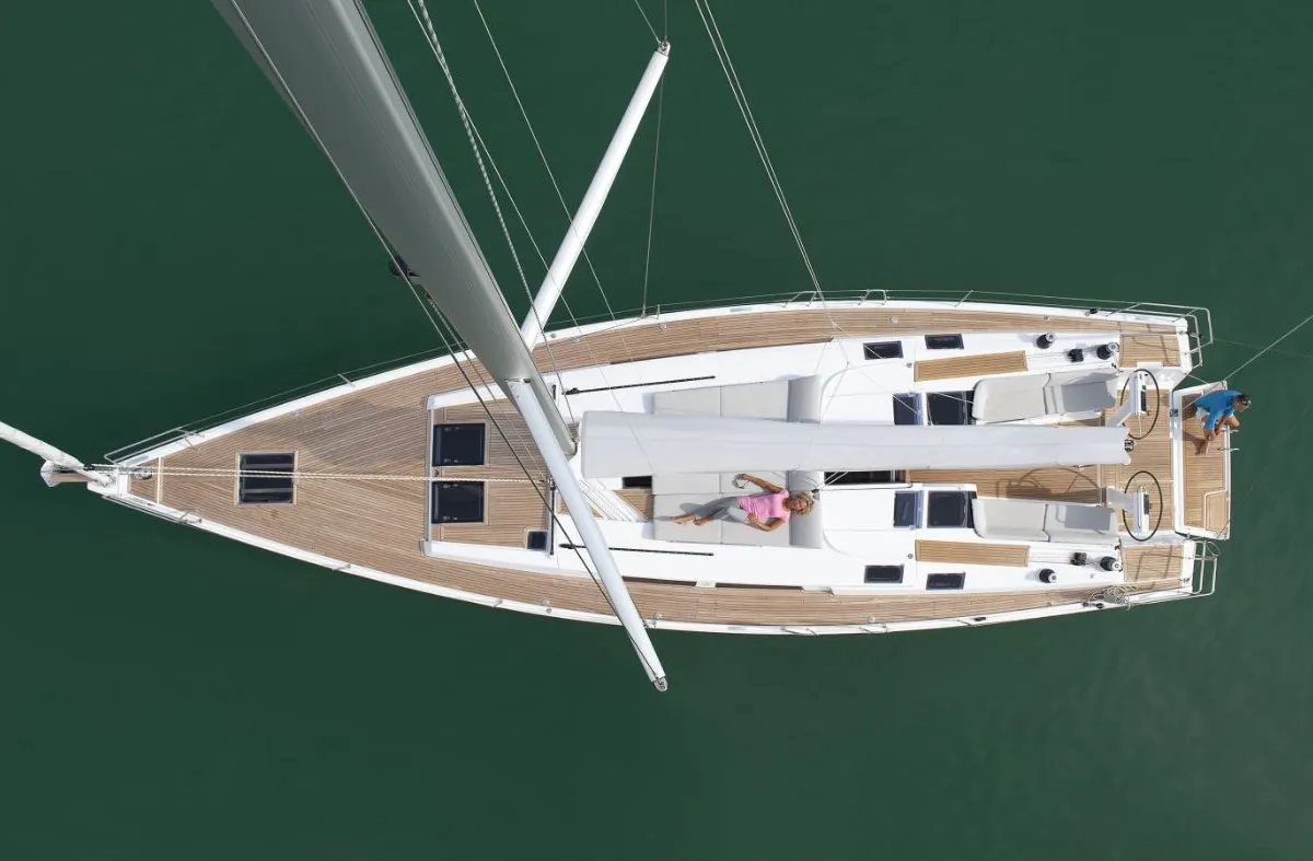Exterior view of Anse, a Hanse Yachts Hanse 505 sailboat at Grad Šibenik, Croatia
