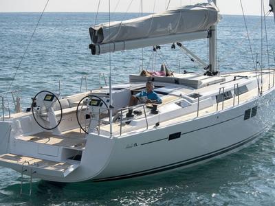 Cockpit of Anse, a Hanse Yachts Hanse 505 sailboat at Grad Šibenik, Croatia