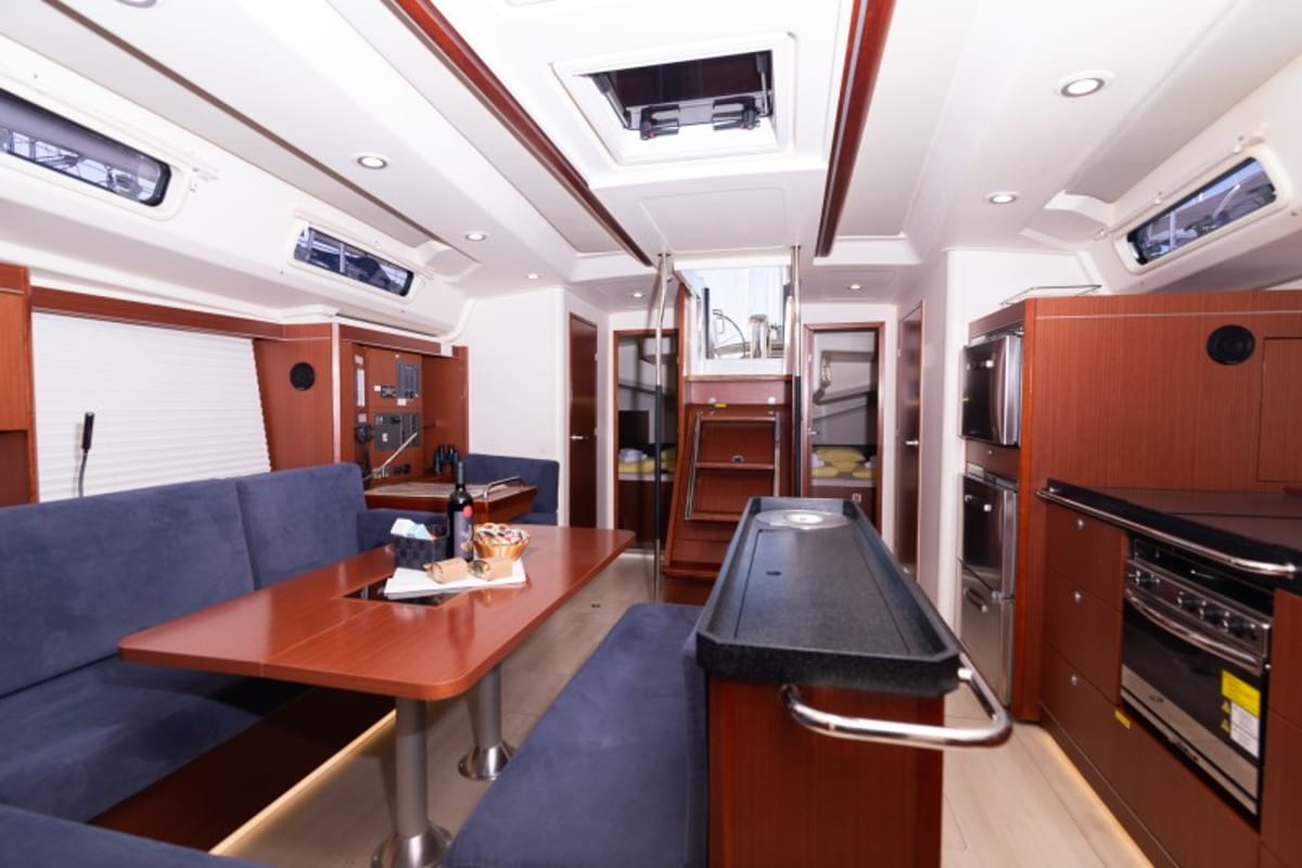 Salon of Anse, a Hanse Yachts Hanse 505 sailboat at Grad Šibenik, Croatia