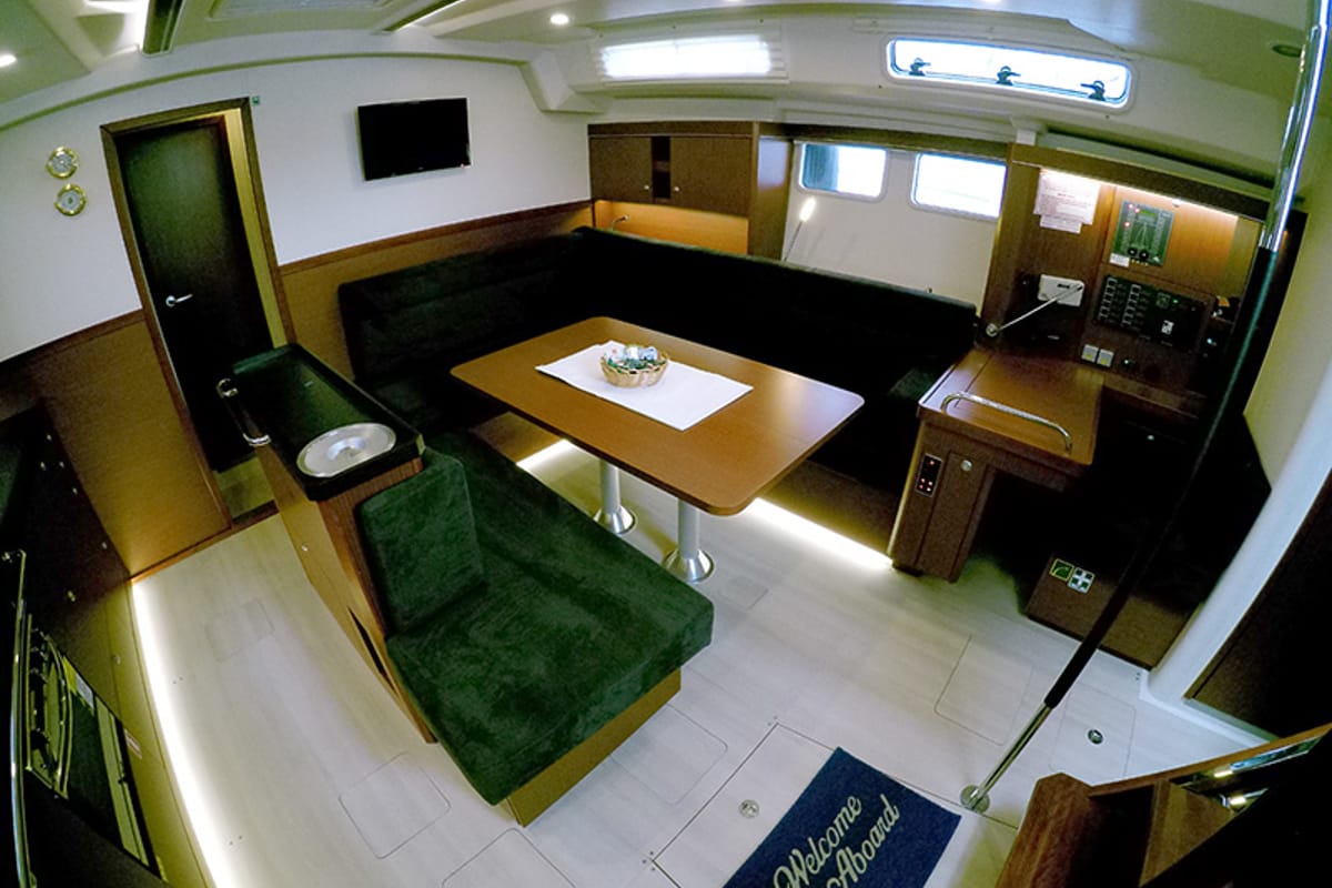 Deck of Anse, a Hanse Yachts Hanse 505 sailboat at Grad Šibenik, Croatia