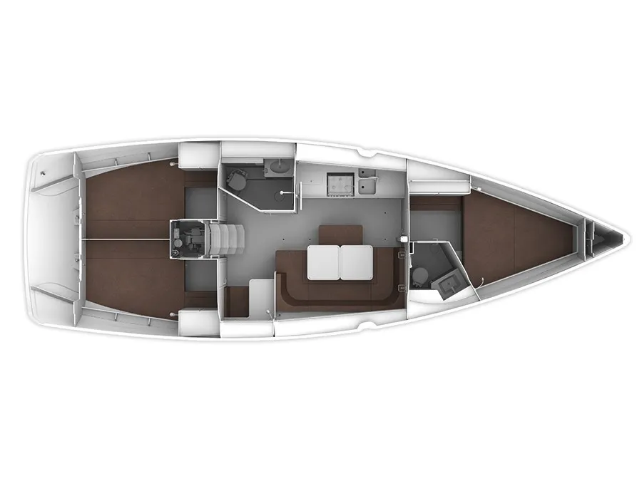 Floor plan of Marea, a Bavaria Bavaria Cruiser 41 sailboat at Municipal Unit of Lefkada, Greece