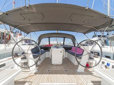 Cockpit of Esperanza, a Beneteau Oceanis 46.1 sailboat at Lavreotiki Municipal Unit, Greece