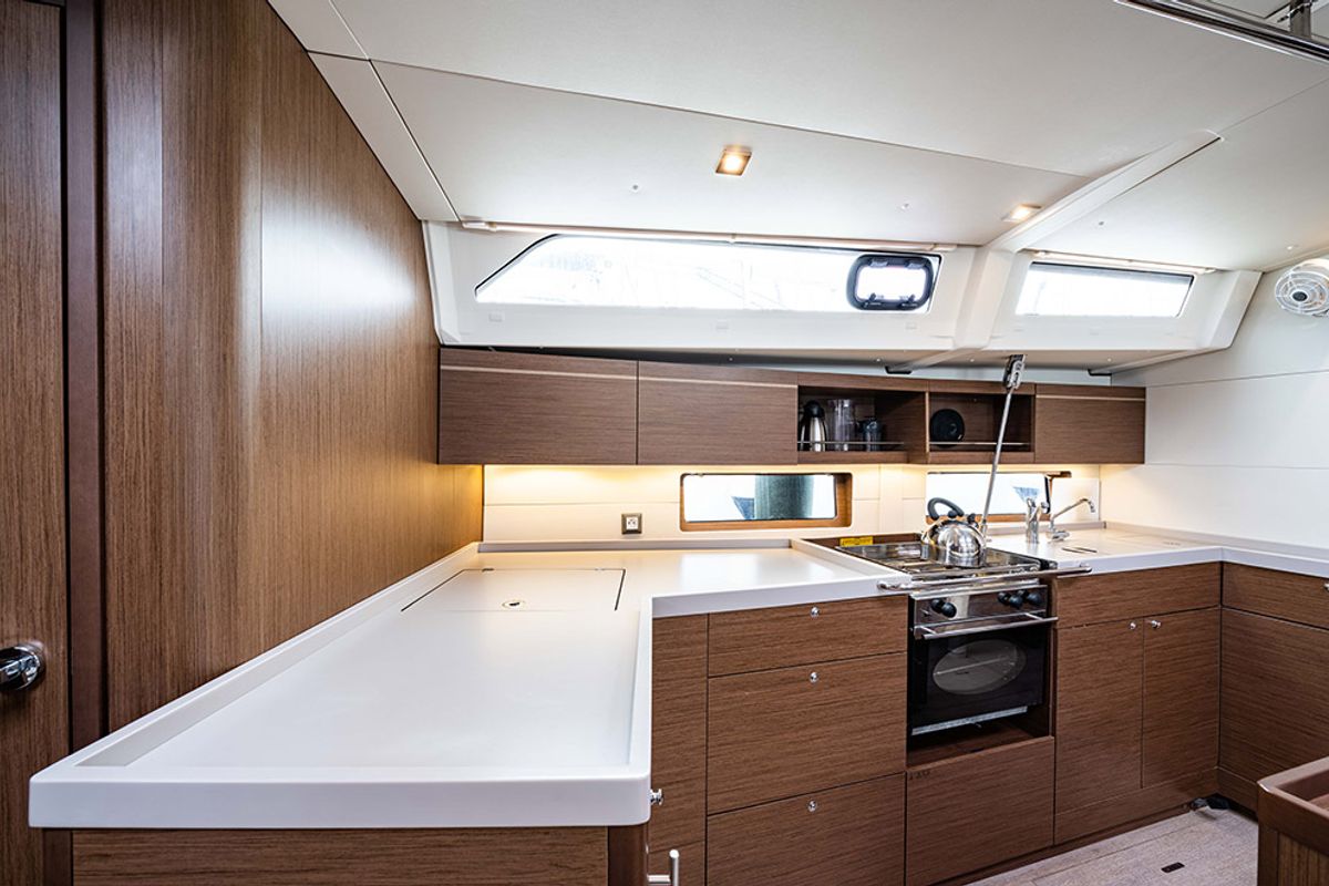 Galley of Esperanza, a Beneteau Oceanis 46.1 sailboat at Lavreotiki Municipal Unit, Greece