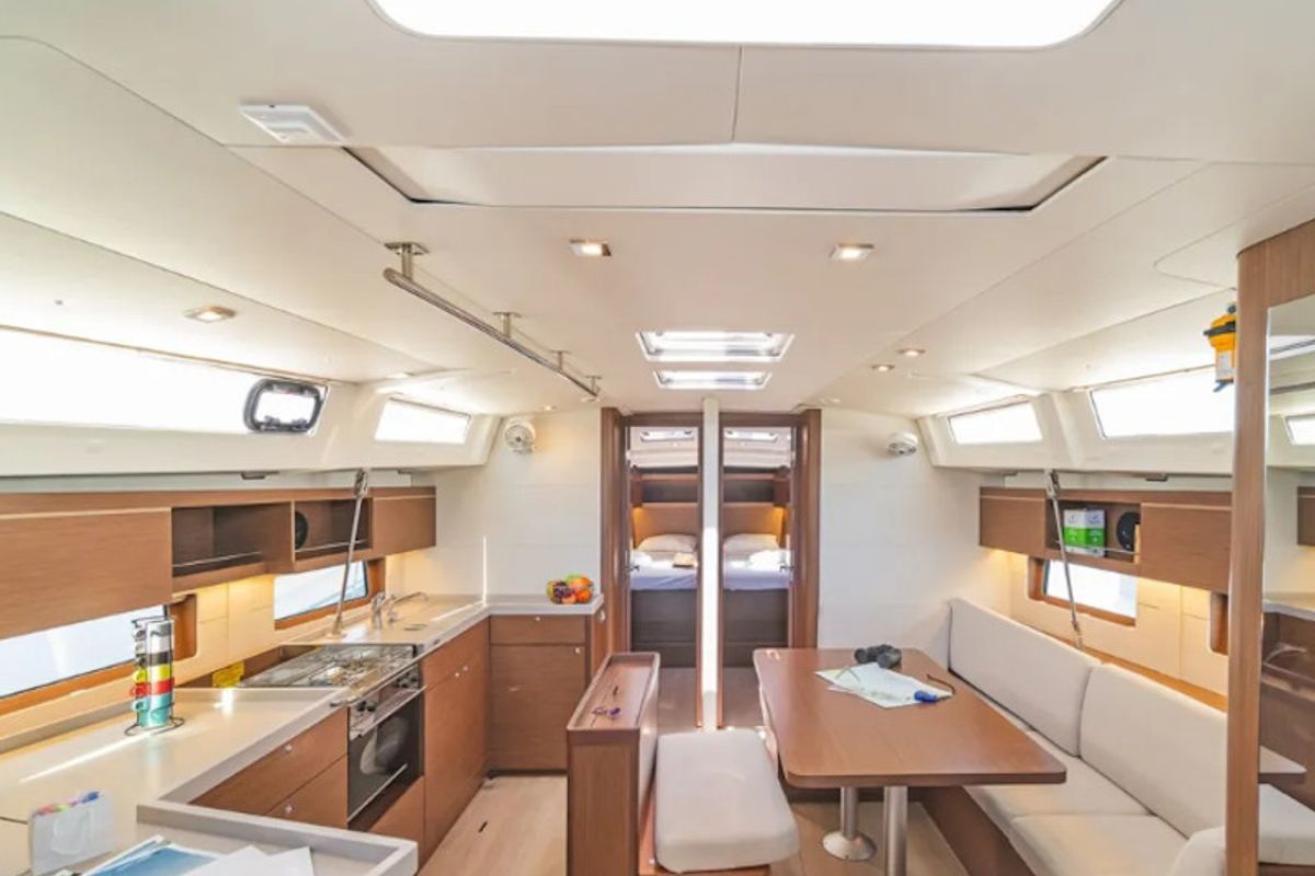 Galley of Esperanza, a Beneteau Oceanis 46.1 sailboat at Lavreotiki Municipal Unit, Greece