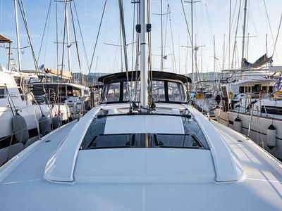 Deck of Esperanza, a Beneteau Oceanis 46.1 sailboat at Lavreotiki Municipal Unit, Greece