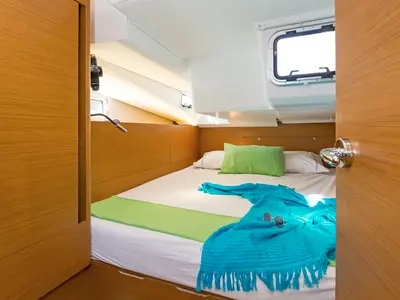 Cabin on Dory, a Jeanneau Sun Odyssey 440 sailboat at Gouvia, Greece