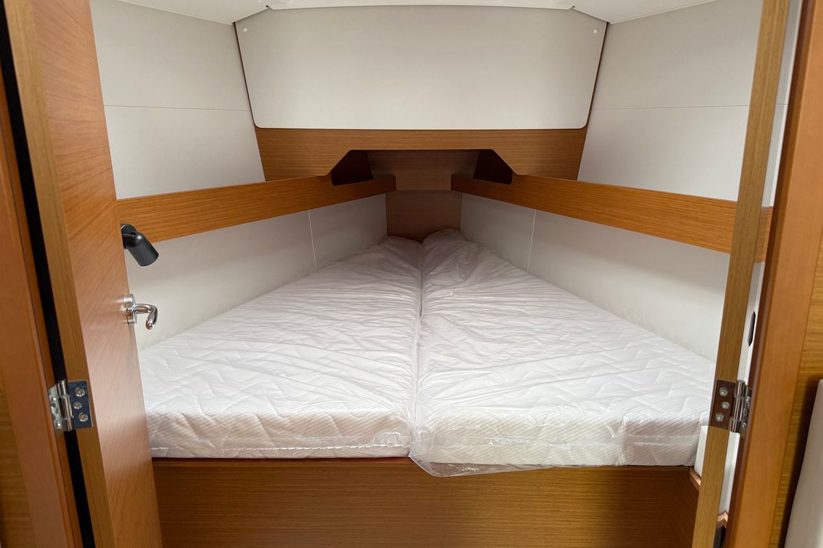 Cabin on Serineh, a Jeanneau Sun Odyssey 349 sailboat at Punat, Croatia