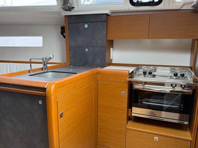 Galley of Serineh, a Jeanneau Sun Odyssey 349 sailboat at Punat, Croatia
