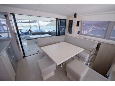 Salon of Horizon, a Leopard 43 PC catamaran at Municipal Unit of Lefkada, Greece