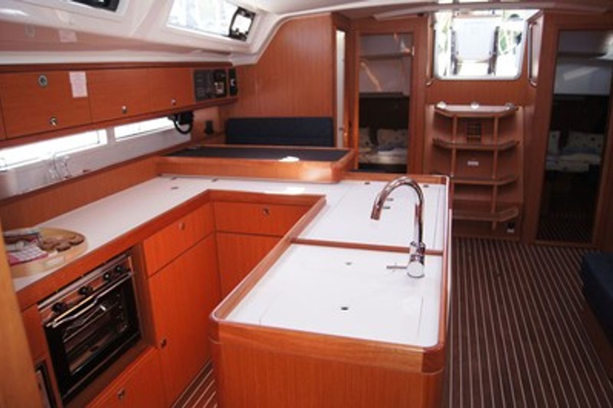 Galley of Baby Blue 2, a Bavaria Cruiser 56 sailboat at Split, Croatia