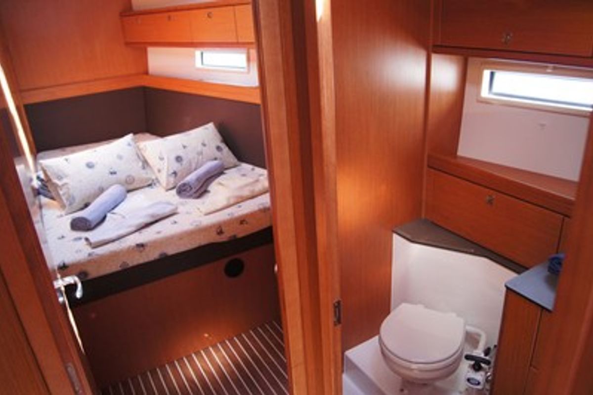 Cabin on Baby Blue 2, a Bavaria Cruiser 56 sailboat at Split, Croatia