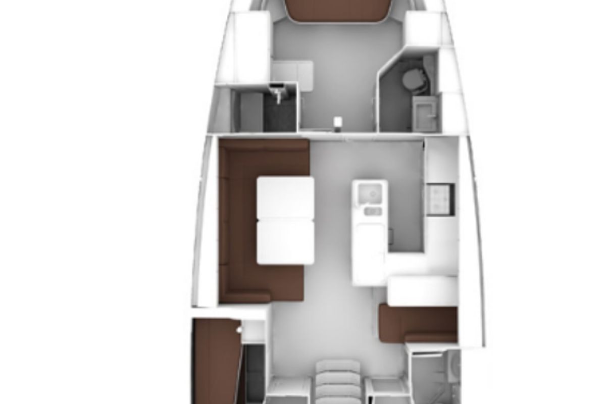 Floor plan of Baby Blue 2, a Bavaria Cruiser 56 sailboat at Split, Croatia