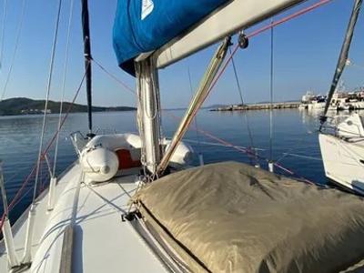 Deck of Tattoo, a Jeanneau Sun Odyssey 45 sailboat at Sithonia Municipal Unit, Greece