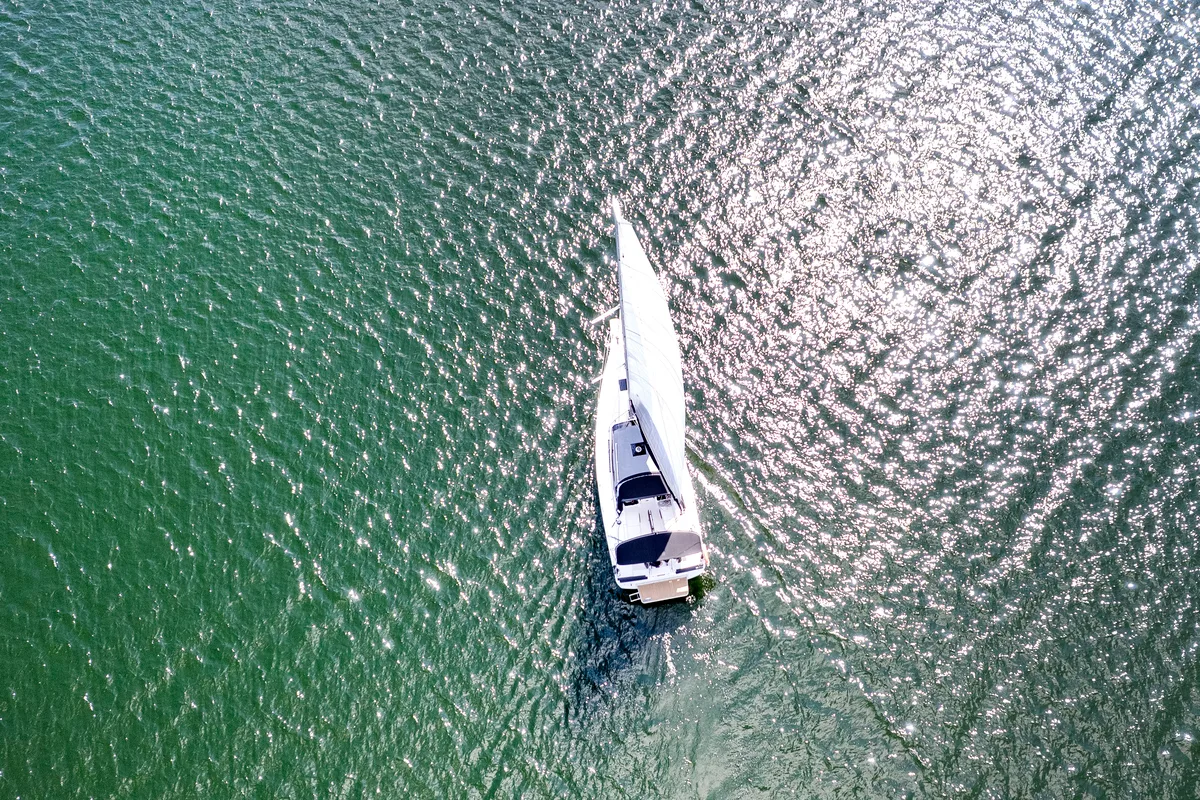 Exterior view of Wyspa Ilma, a Northman Maxus 34 sailboat at Sztynort, Poland