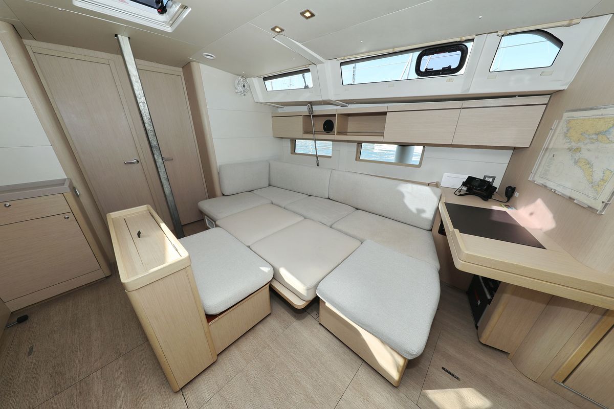 Salon of Lambda, a Beneteau Oceanis 46.1 sailboat at Grad Trogir, Croatia