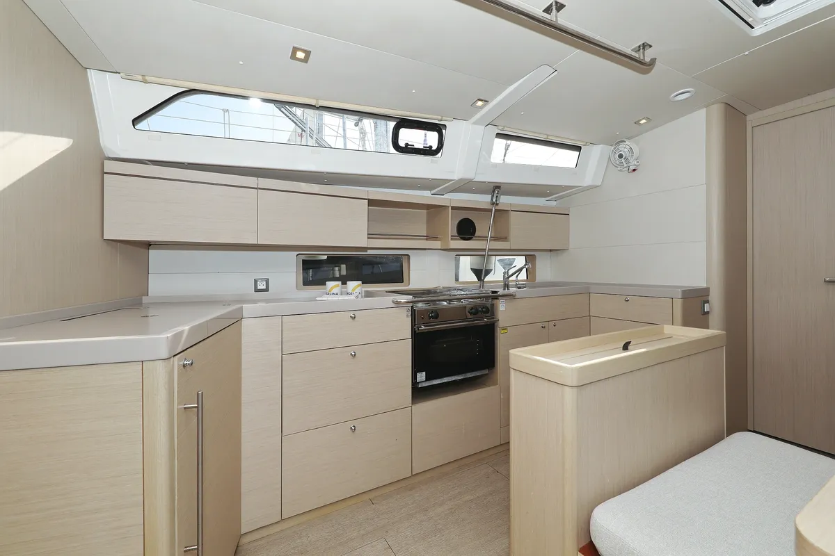 Galley of Lambda, a Beneteau Oceanis 46.1 sailboat at Grad Trogir, Croatia