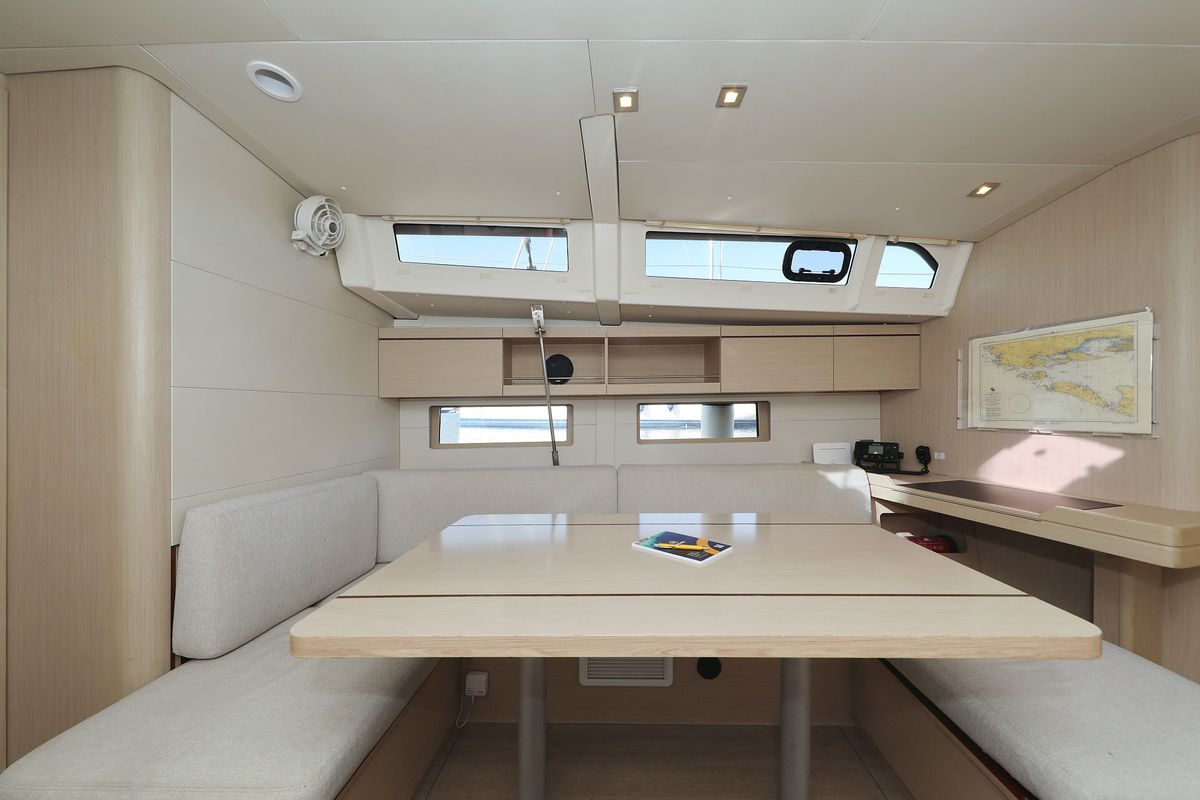 Salon of Lambda, a Beneteau Oceanis 46.1 sailboat at Grad Trogir, Croatia