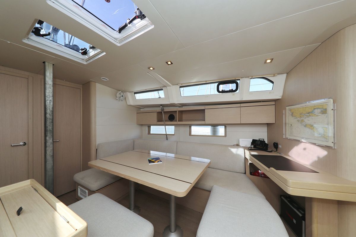 Salon of Lambda, a Beneteau Oceanis 46.1 sailboat at Grad Trogir, Croatia