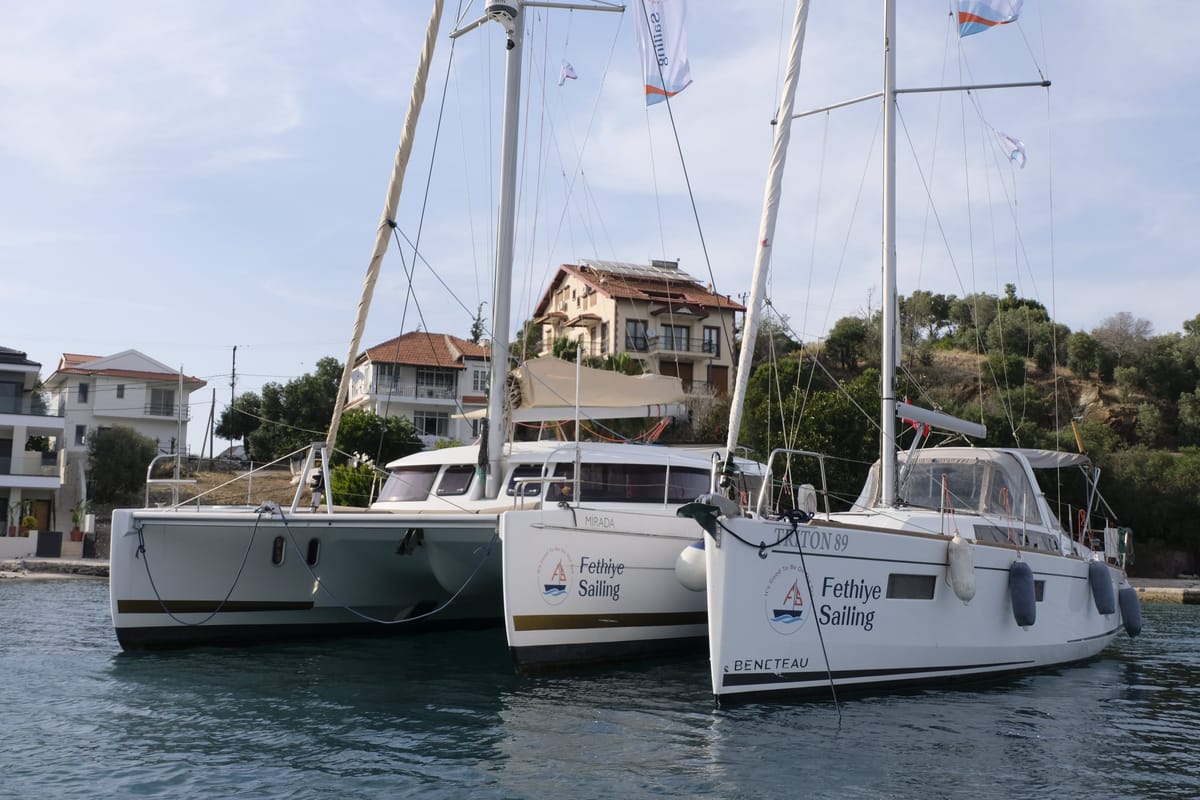 Exterior view of Triton 89, a Beneteau Oceanis 38.1 sailboat at Fethiye, Turkey