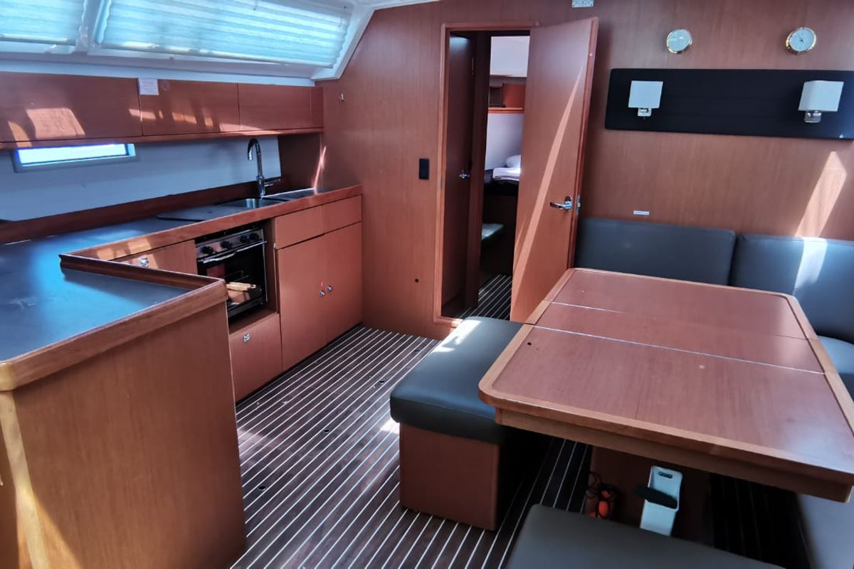 Salon of Volante, a Bavaria Cruiser 46 sailboat at Volos Municipality, Greece