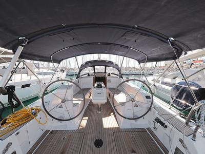 Cockpit of Hemonaty, a Bavaria Cruiser 41 sailboat at Grad Biograd na Moru, Croatia